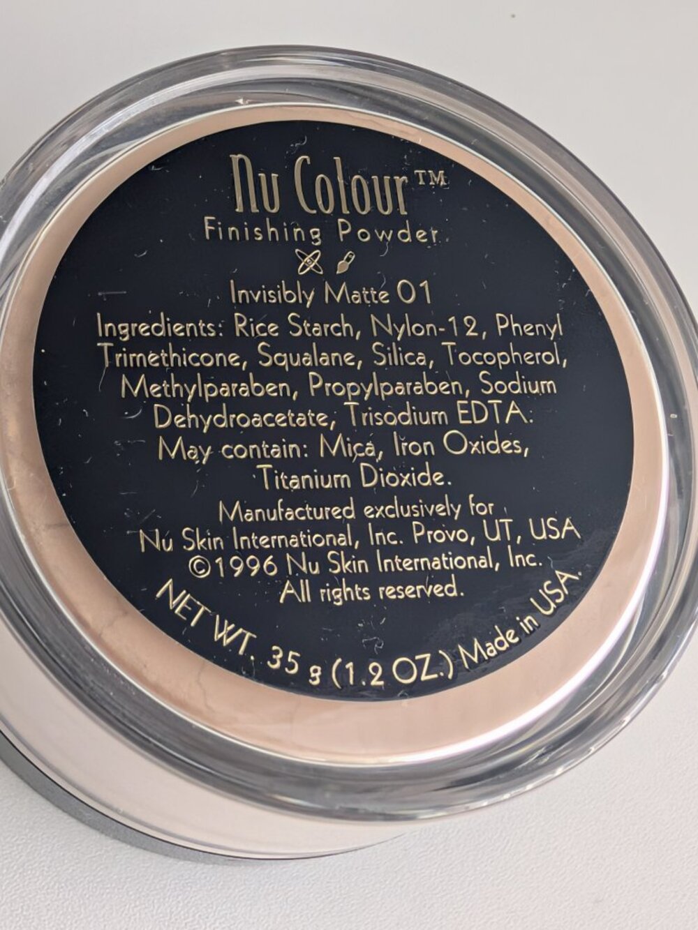 Nu Skin Nu Colour Invisible Matte Finishing Powder 01 New Old Stock RARE HTF  Ne - Picture 7 of 7